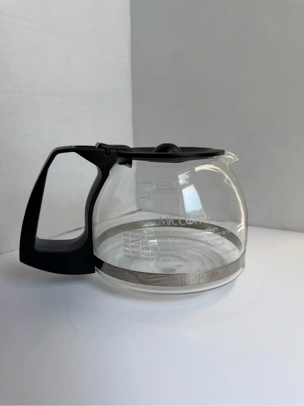 Mr Coffee 4-5 Cup Glass Replacement Carafe Black Handle Coffee Pot Clear